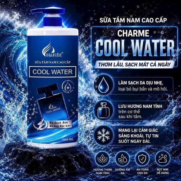 Sữa Tắm Nam Charme Cool Water 1000ml