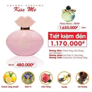 Nước hoa nữ Charme Kiss Me 50ml chính hãng Nước hoa nữ Charme Kiss Me 50ml