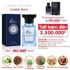 Nước hoa nam Charme Good Men Xanh mẫu mới 50ml