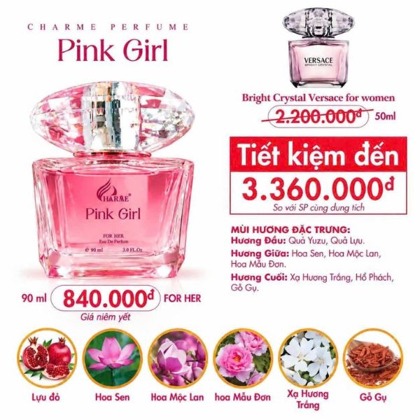 Nước hoa Charme Pink Girl 90ml
